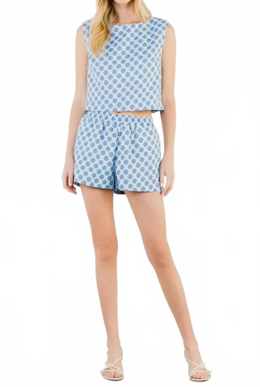 NEW THML polka dot relaxed shorts in blue